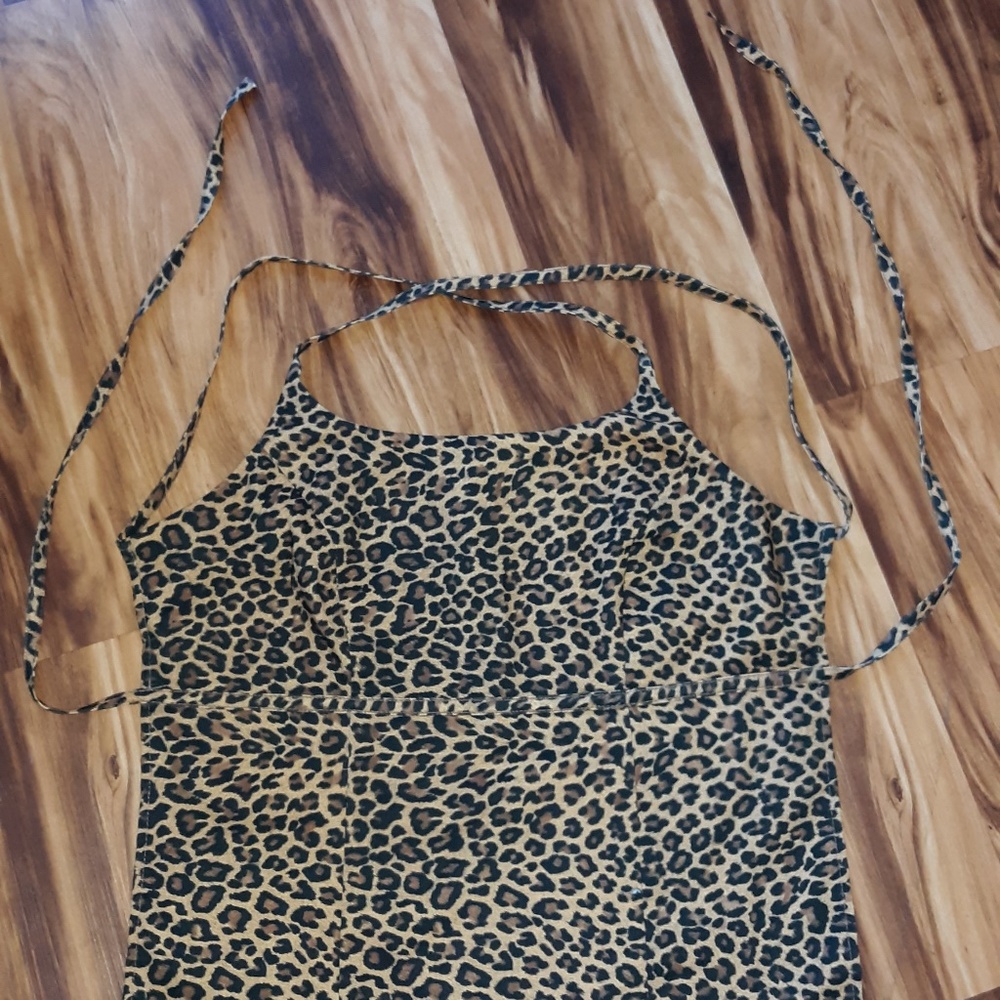 MIRRORS LEOPARD BACKLESS TANK/CROP TOP SIZE M